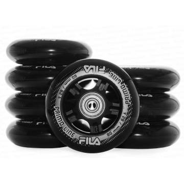Колеса с подшипниками FILA Fitness 80мм / 82А + ABEC-5 (8 шт) - Black